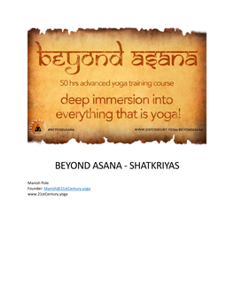 Beyond Asana - Shatkriyas