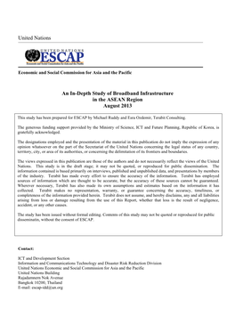An In-Depth Study of Broadband Infrastructure in the ASEAN Region August 2013