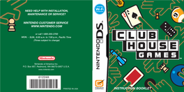 Club House Games Manual