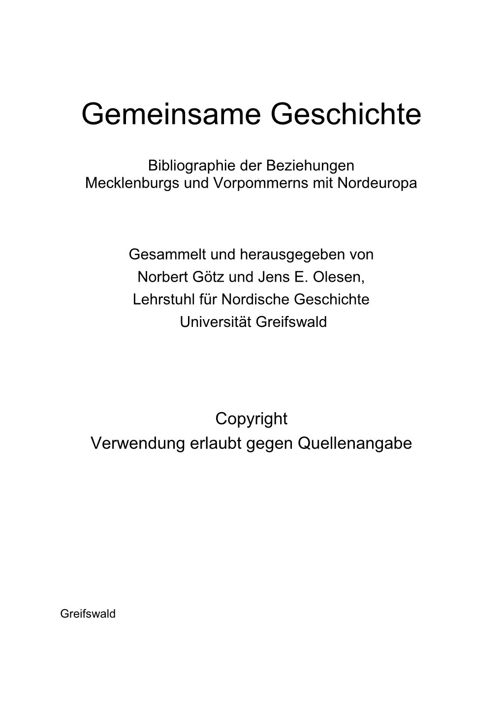 Bibliographie Pommern-Mecklenburg Und Skandinavien Bis 1952