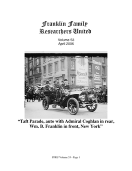 “Taft Parade, Auto with Admiral Coghlan in Rear, Wm. B. Franklin in Front, New York”
