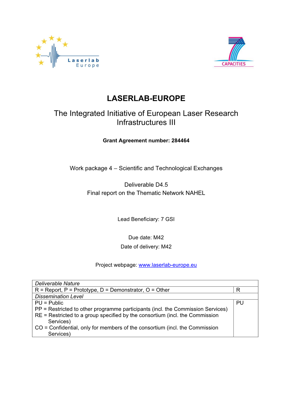 LASERLAB-EUROPE the Integrated Initiative of European Laser Research Infrastructures III