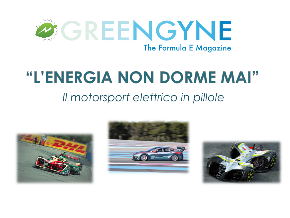 Il Motorsport Elettrico in Pillole PRESENTAZIONE