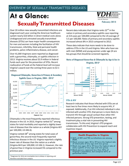 At a Glance: February 2015 Sexually Transmitted Diseases