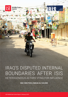 Iraq's Disputed Internal Boundaries After Isis