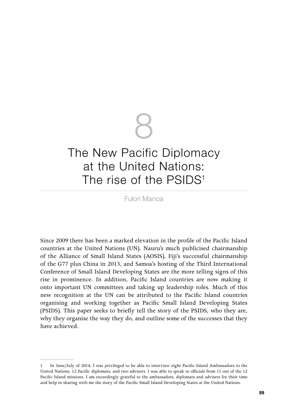 Pacific Small Island Developing States (PSIDS)