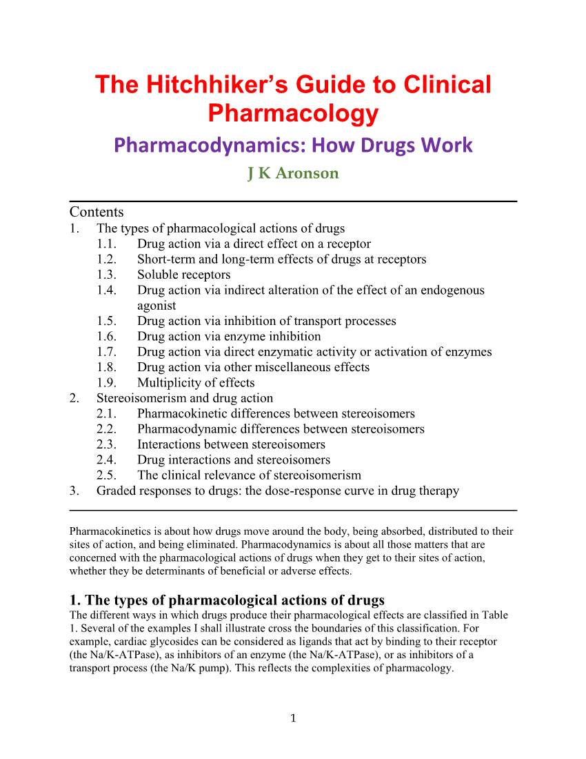 The Hitchhiker's Guide to Clinical Pharmacology