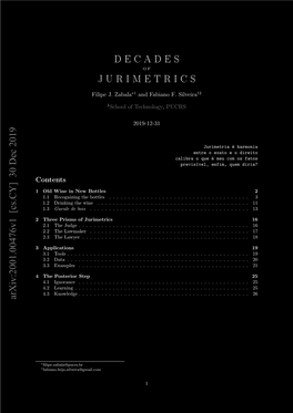 DECADES JURIMETRICS Arxiv:2001.00476V1 [Cs.CY] 30 Dec