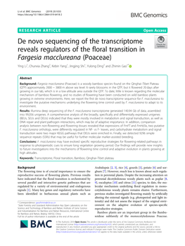 De Novo Sequencing of the Transcriptome Reveals Regulators Of