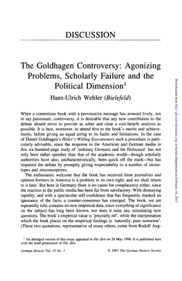DISCUSSION the Goldhagen Controversy