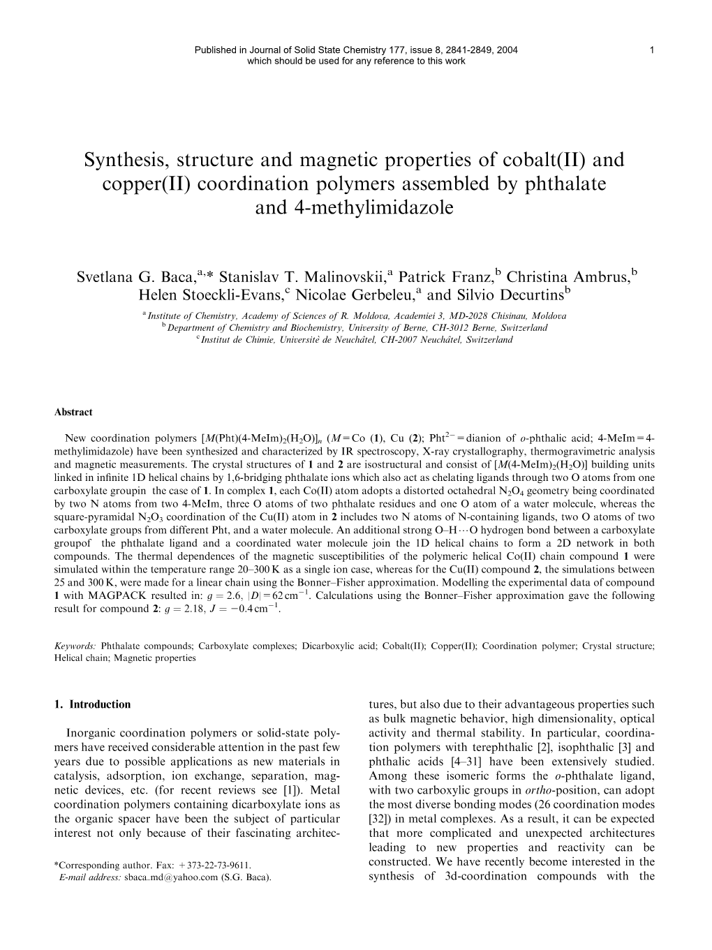 Coordination Polymers Assembled by Phthalate and 4-Methylimidazole