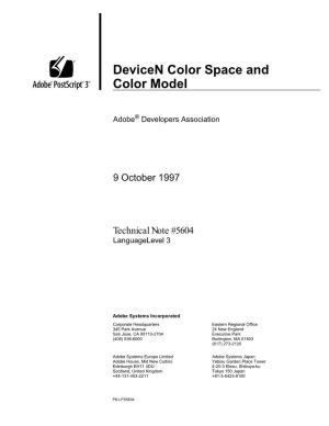 Devicen Color Space and Color Model
