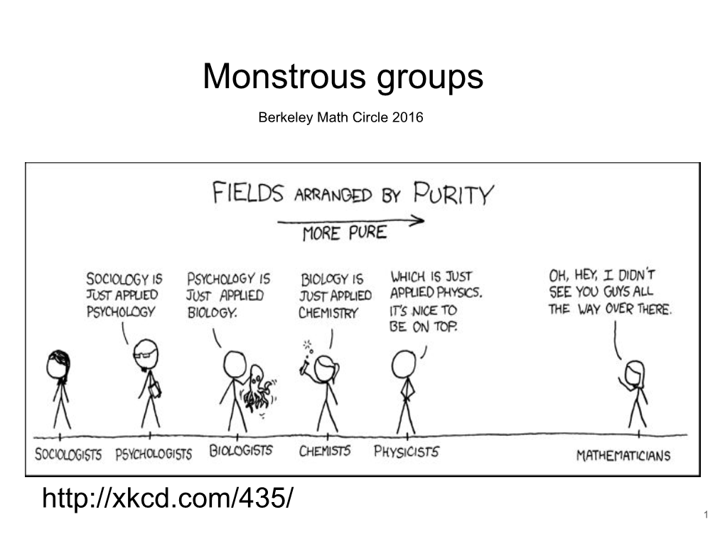 Monstrous Groups