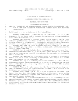 House Concurrent Resolution No.42 (2016)
