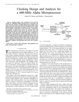 Clocking Design and Analysis for a 600-Mhz Alpha Microprocessor Daniel W