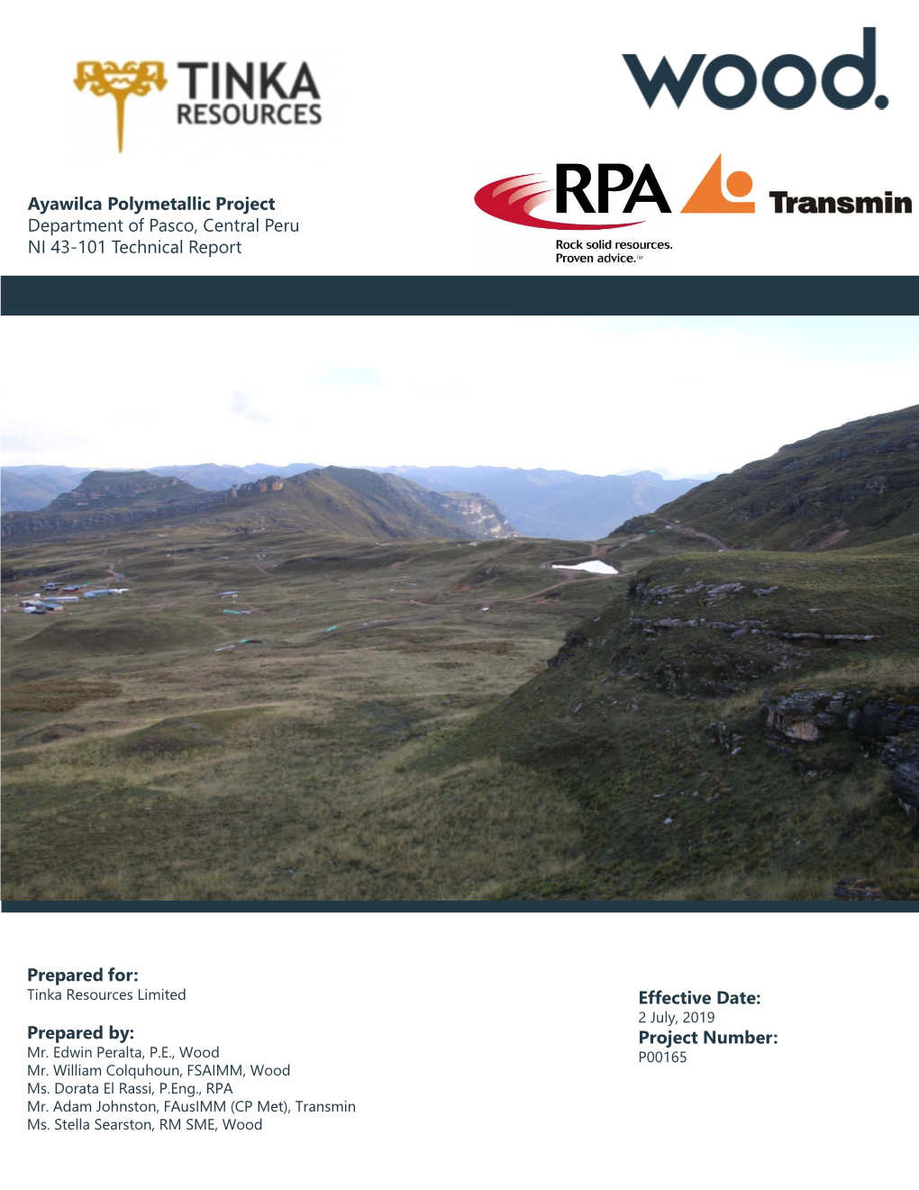 Ayawilca Polymetallic Project Department of Pasco, Central Peru NI 43-101 Technical Report