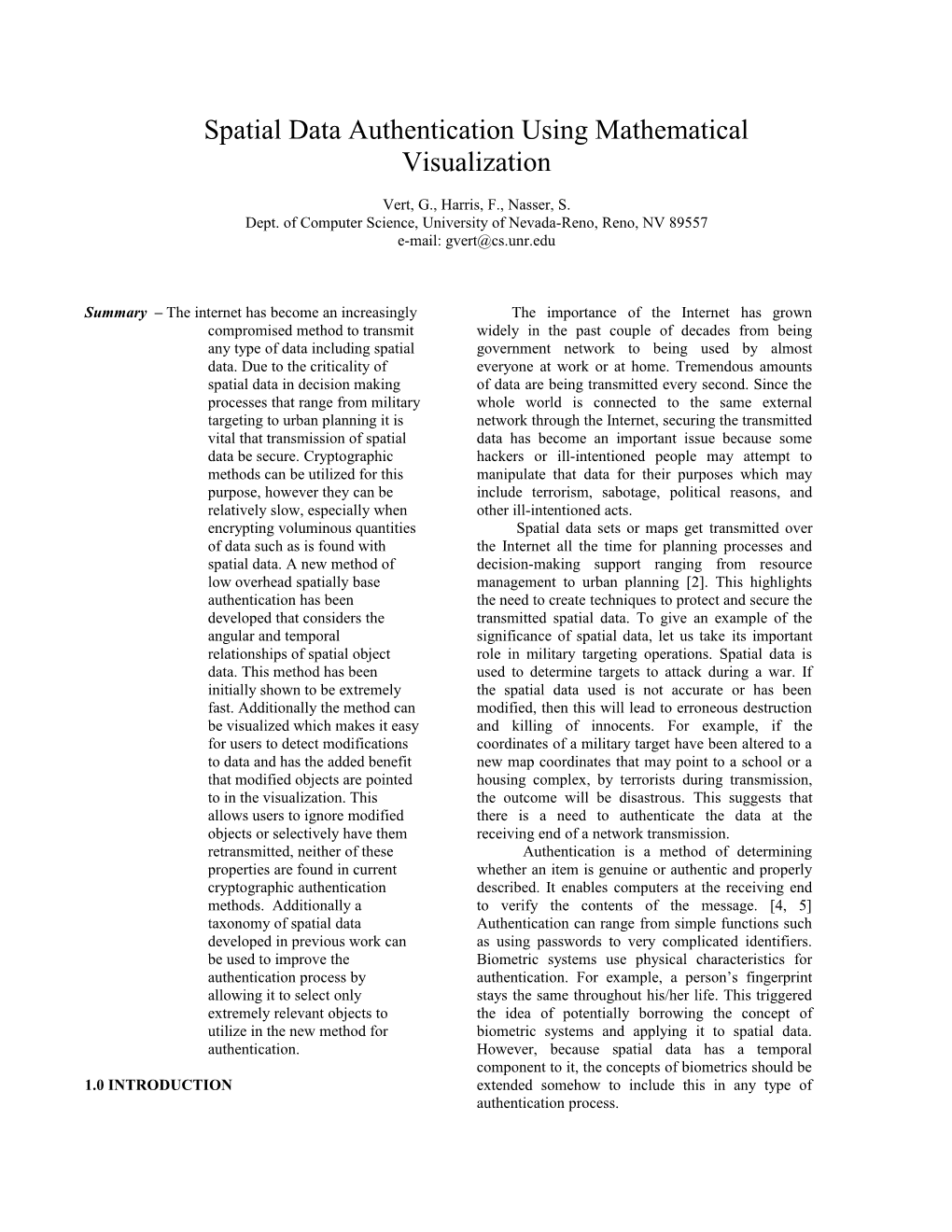 Temporal Taxonomy to Support Authentication of Transmitting Spatial Data