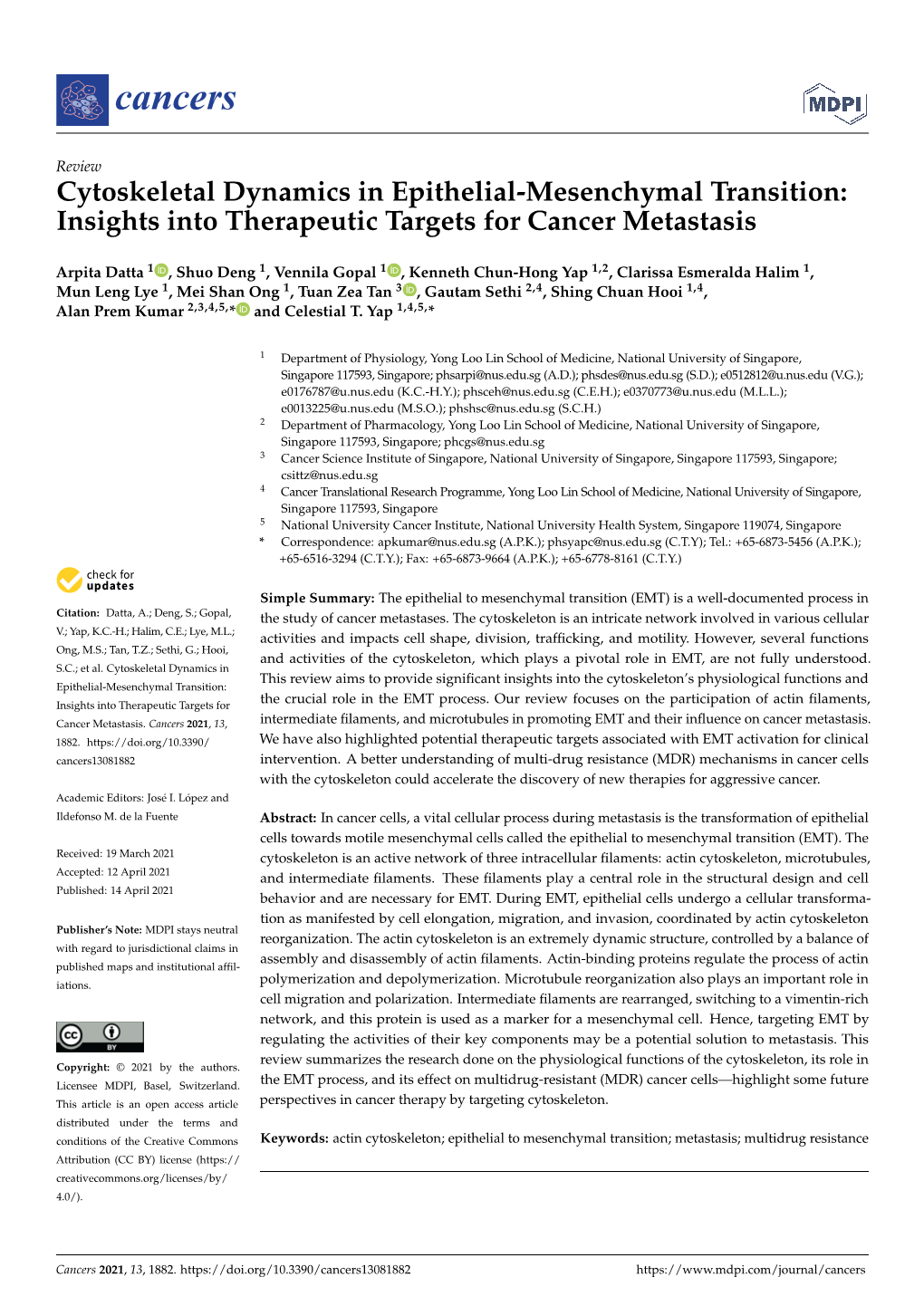 Cytoskeletal Dynamics in Epithelial-Mesenchymal Transition: Insights Into Therapeutic Targets for Cancer Metastasis