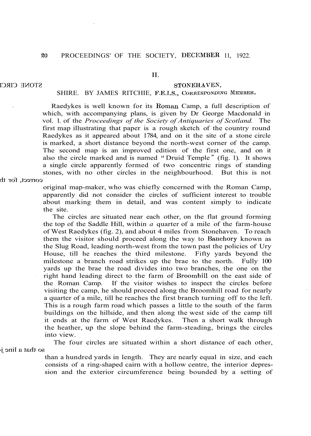 20 Proceedings' of the Society, December 11, 1922. Ii