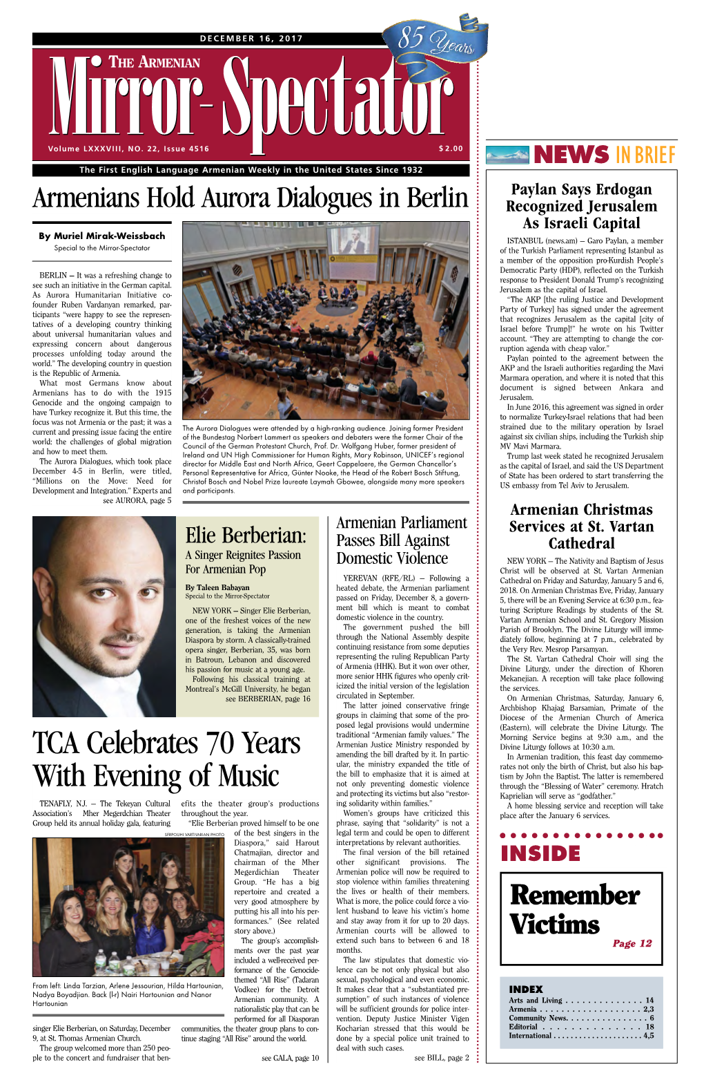 TCA Celebrates 70 Years with Evening of Music