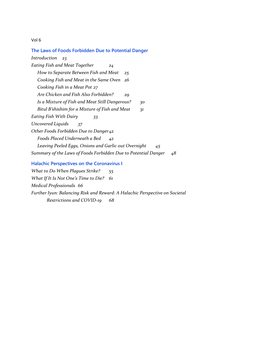 Vol 6 the Laws of Foods Forbidden Due to Potential Danger Introduction 23 Eating Fish and Meat Together 24 How to Separate Betwe