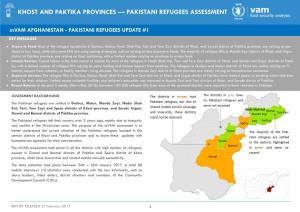 Khost and Paktika Provinces — Pakistani Refugees Assessment