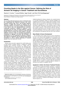 Defining the Role of Annexin A5 Imaging in Cancer Treatment and Surveillance