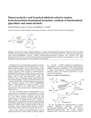 Synthesis of Functionalized Piperidines and Amino-Alcohols