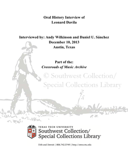 Texas Tech University's Southwest Collection/Special Collections