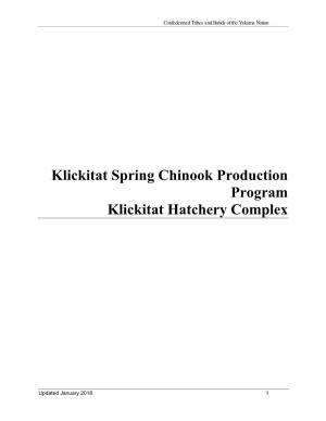 Klickitat Spring Chinook Production Program Klickitat Hatchery Complex