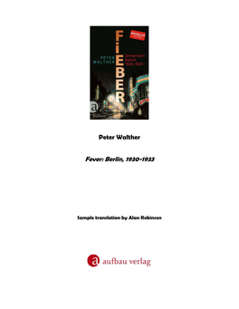 Fever: Berlin, 1930-1933