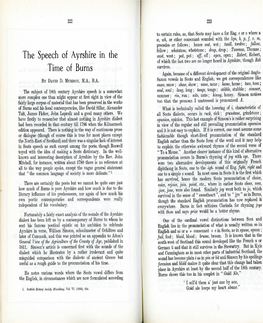 The Speech of Ayrshire in the J V . , ,. Time of Burns