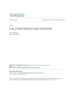 G.K. CHESTERTON and THEATER Lynn F