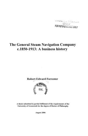 The General Steam Navigation Company C.1850-1913: a Business History