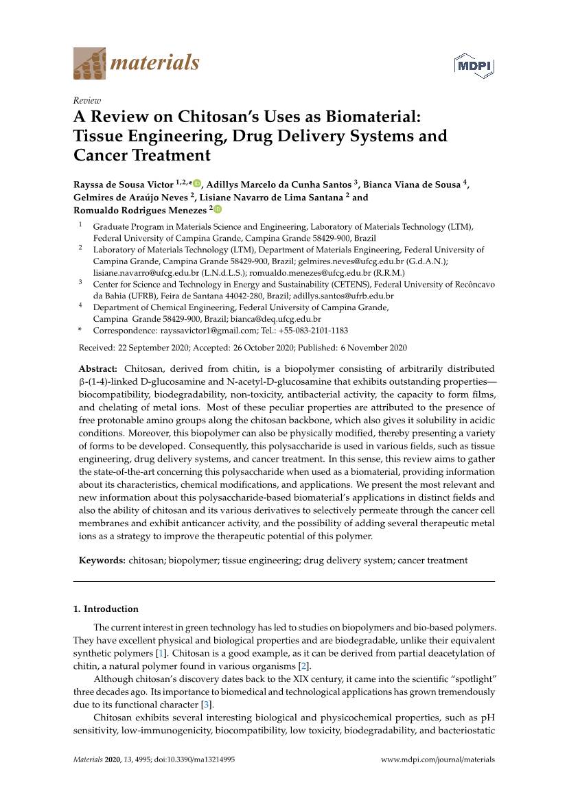 Tissue Engineering, Drug Delivery Systems and Cancer Treatment