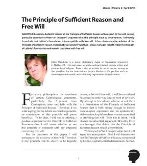The Principle of Sufficient Reason and Free Will