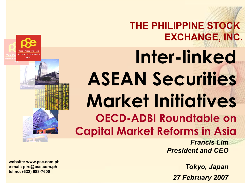 Inter-Linked ASEAN Securities Market Initiatives