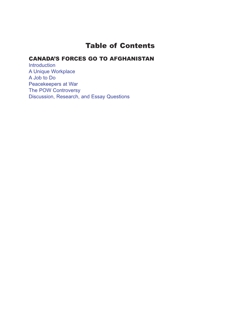 Table of Contents