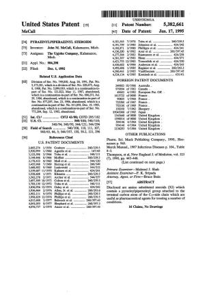 United States Patent (19) 11 Patent Number: 5,382,661 Mccall 45 Date of Patent: Jan