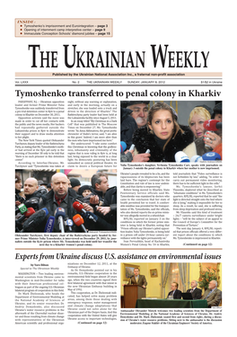 Tymoshenko Transferred to Penal Colony in Kharkiv PARSIPPANY, N.J