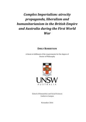 Atrocity Propaganda, Liberalism and Humanitarianism in the British Empire and Australia During the First World War