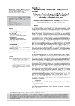 Sección II: Industrial and Environmetal Biotechnology Article Actividad