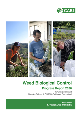 Weed Biological Control Progress Report 2020 CABI in Switzerland Rue Des Grillons 1, CH-2800 Delémont, Switzerland