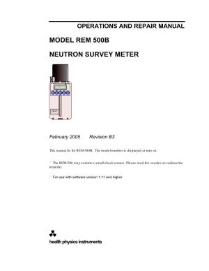 Model Rem 500B Neutron Survey Meter