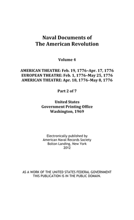 Naval Documents of the American Revolution, Volume 4, Part 2