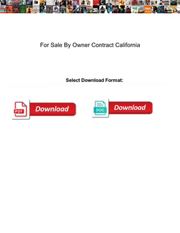 For Sale by Owner Contract California
