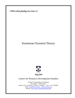 Feminism/ Feminist Thoery