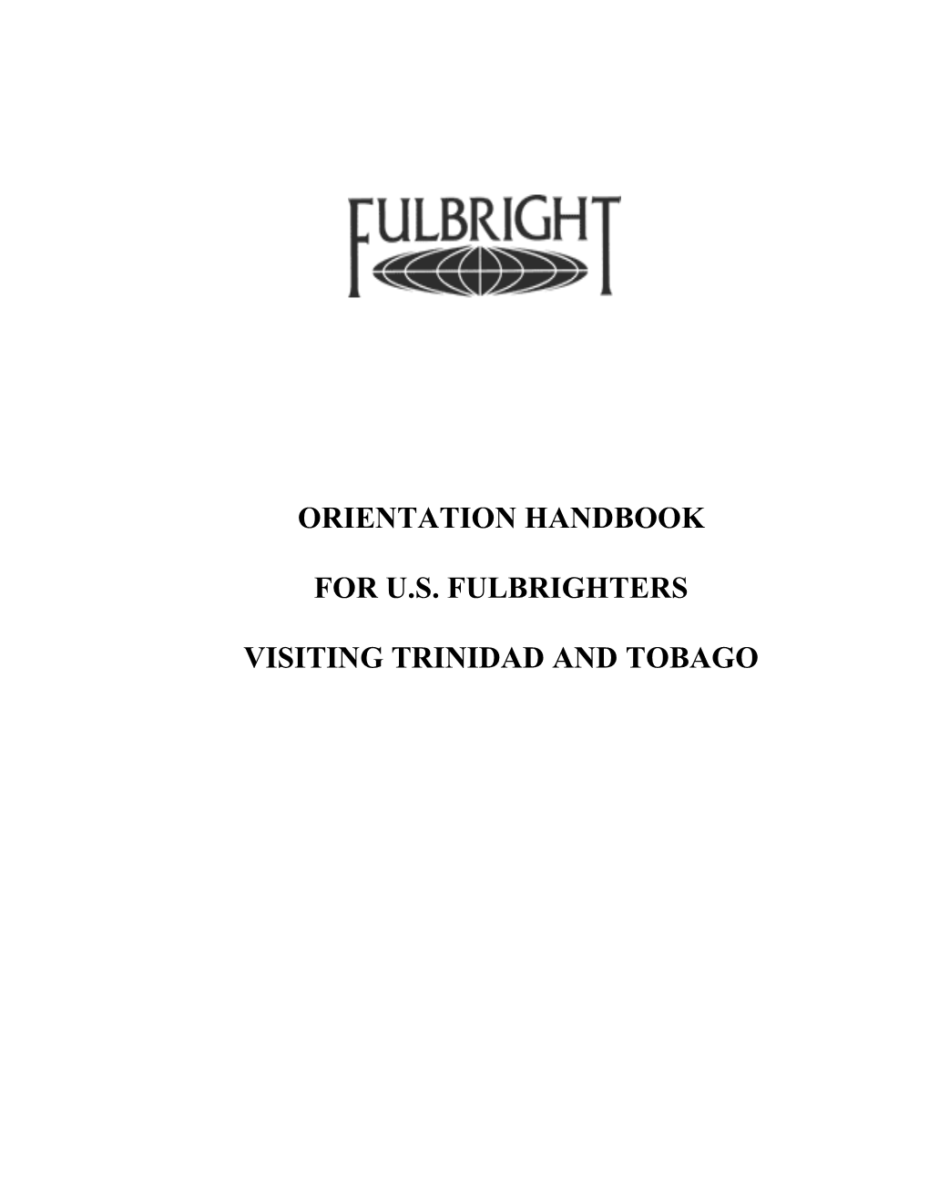 Orientation Handbook for U.S. Fulbrighters Visiting