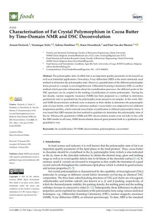 Characterisation of Fat Crystal Polymorphism in Cocoa Butter by Time-Domain NMR and DSC Deconvolution