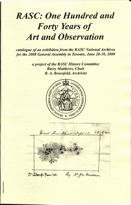 RASC: One Hundred and Forty Years of Art and Observation